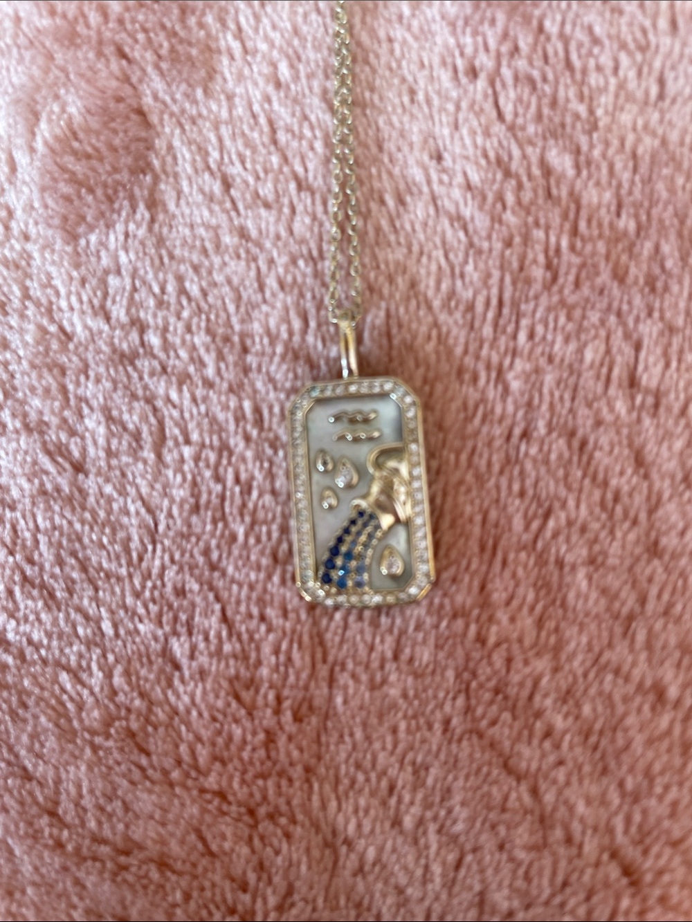 Melinda Maria Gold Pendant Necklace, zodiac Aquarius ♒️ - Picture 7 of 9